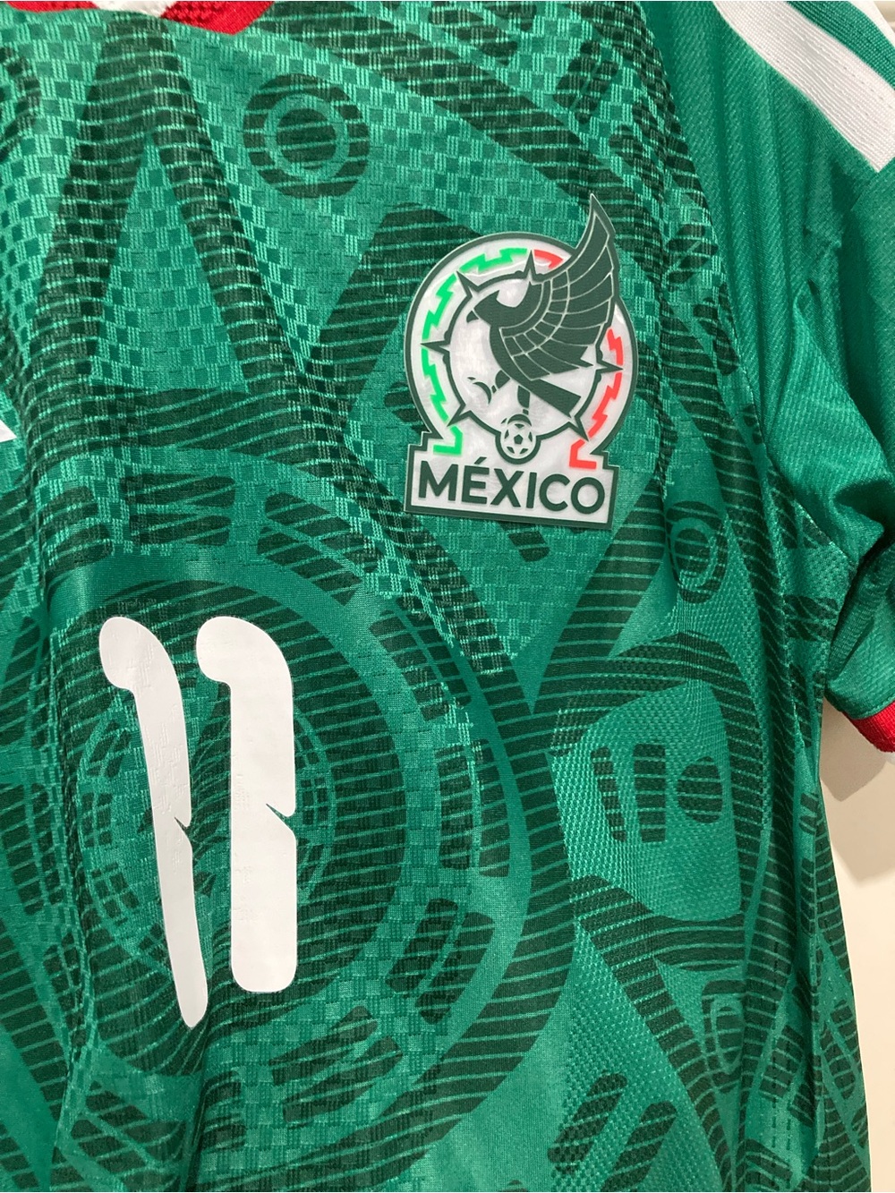 2026 World Cup Green Mexico Jersey with White Number 11 GIMENES - Picture 2 of 11